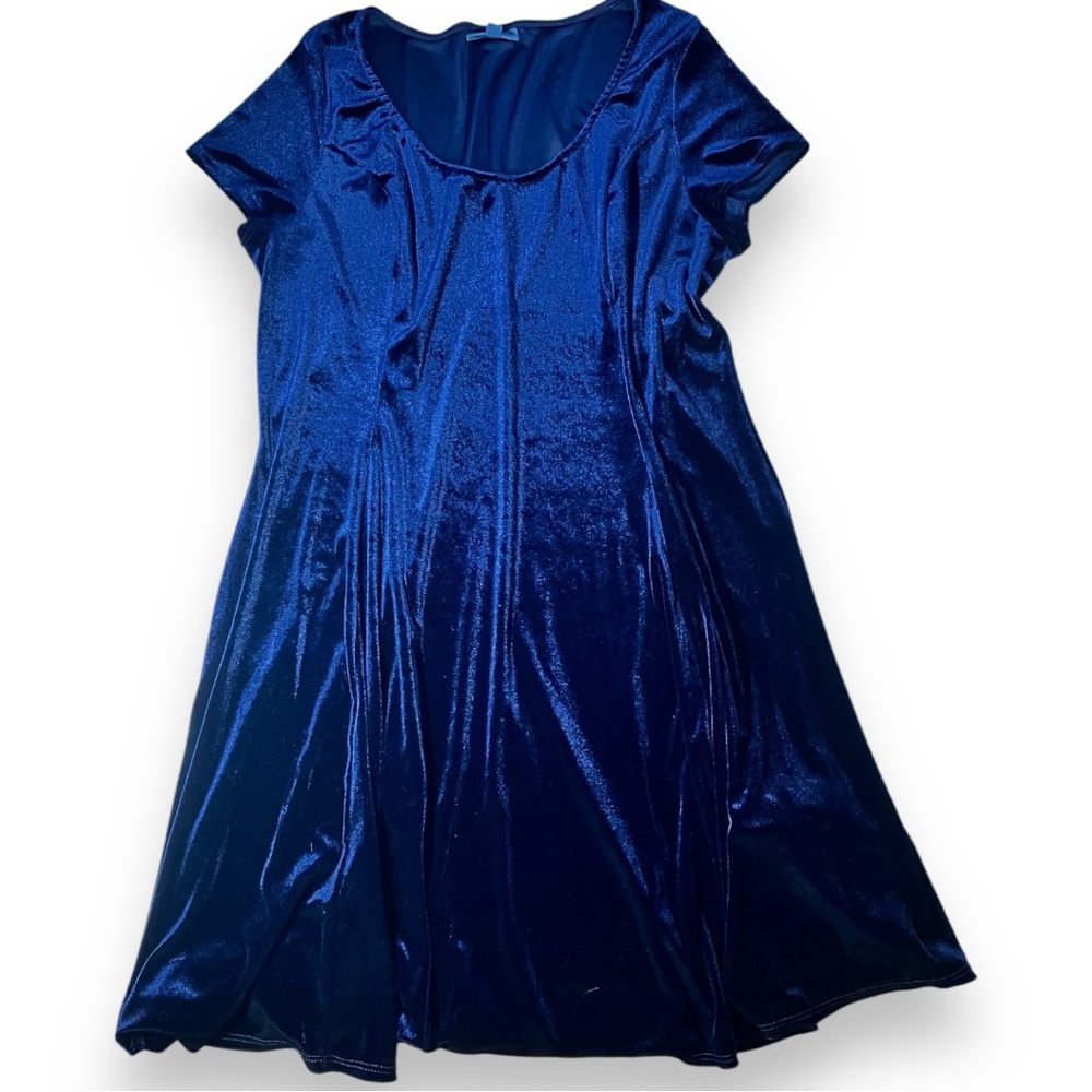 MODCLOTH women velvet blue party dress BNWT plus size